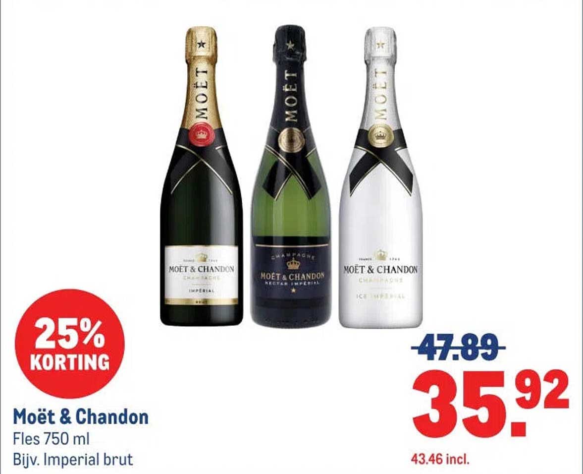 Moët & Chandon Fles 750 ml Bijv. Imperial brut