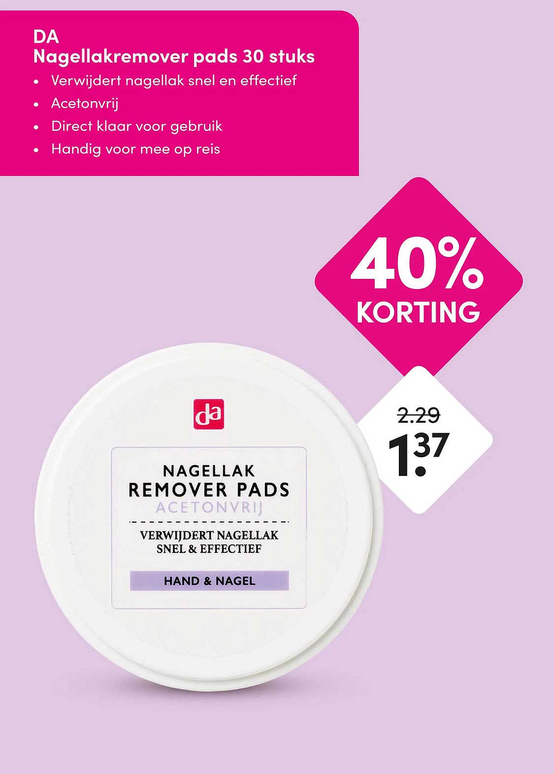 Nagellakremover pads 30 stuks