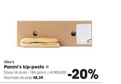 Niko’s Panini’s kip-pesto