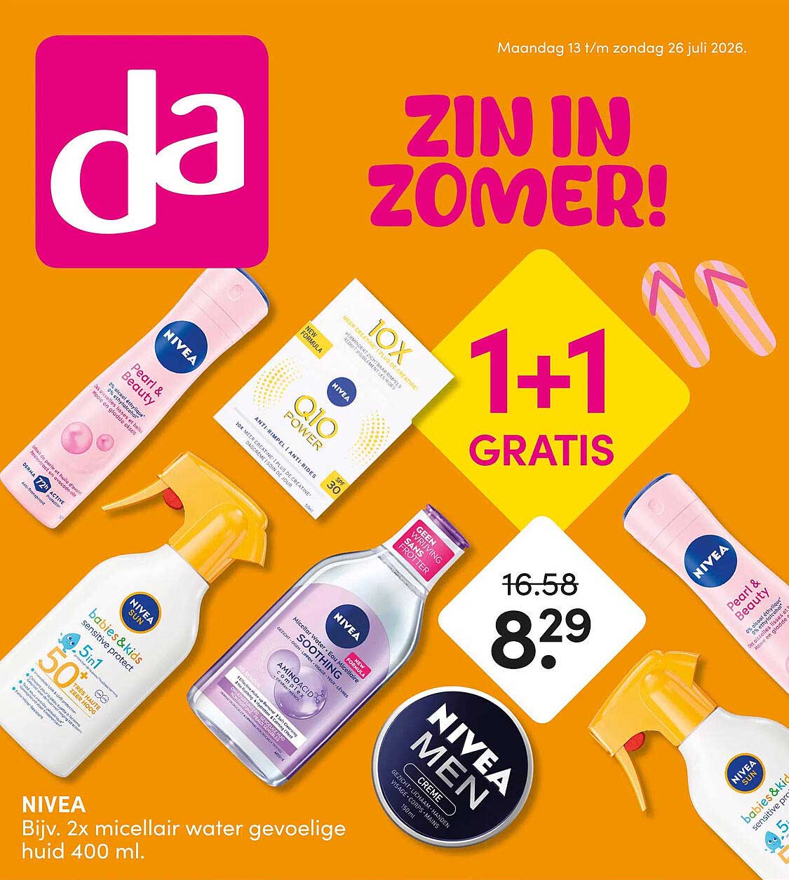NIVEA Bijv. 2x micellair water gevoelige huid 400 ml. 1+1 GRATIS