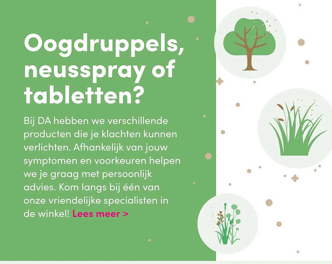 Oogdruppels, neusspray of tabletten?