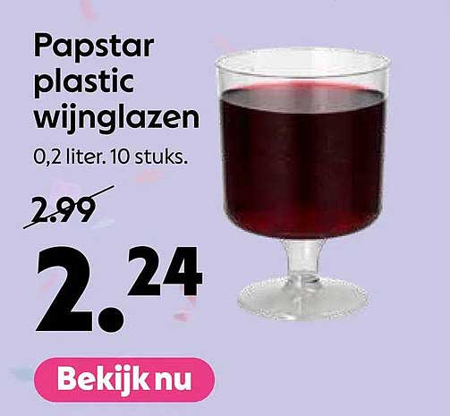 Papstar plastic wijnglazen