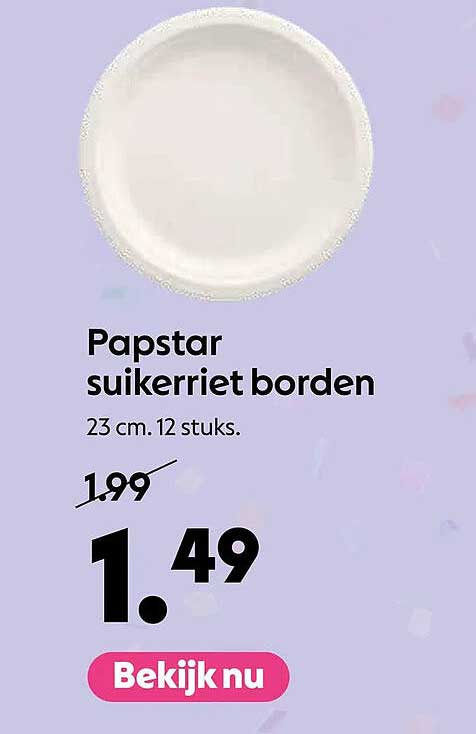 Papstar suikerriet borden