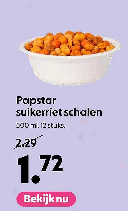 Papstar suikerriet schalen