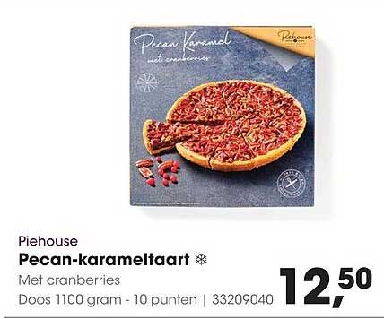 Pecan-karameltaart ❄ Met cranberries