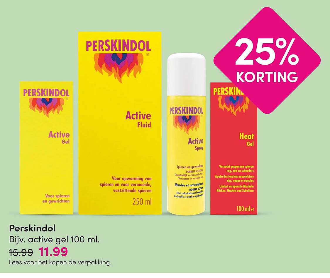 Perskindol Bijv. active gel 100 ml. 25% KORTING
