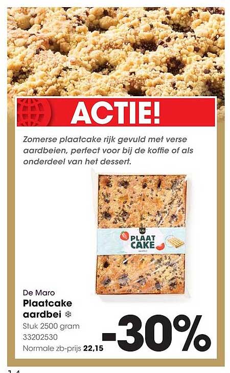 Plaatcake aardbei