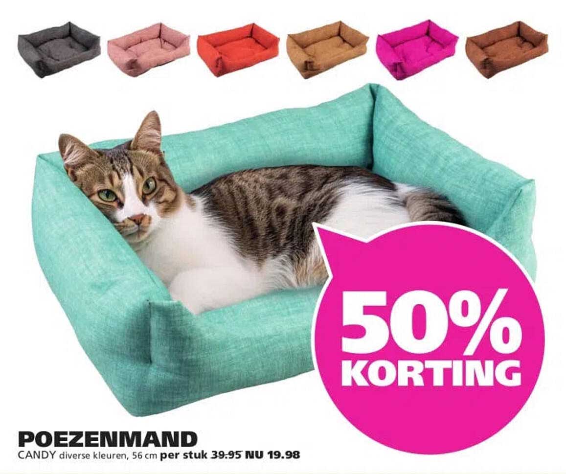 POEZENMAND CANDY diverse kleuren, 56 cm per stuk 50% KORTING