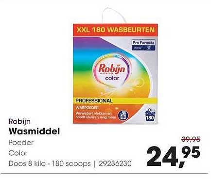 Robijn Wasmiddel Poeder Color Doos 8 kilo - 180 scoops