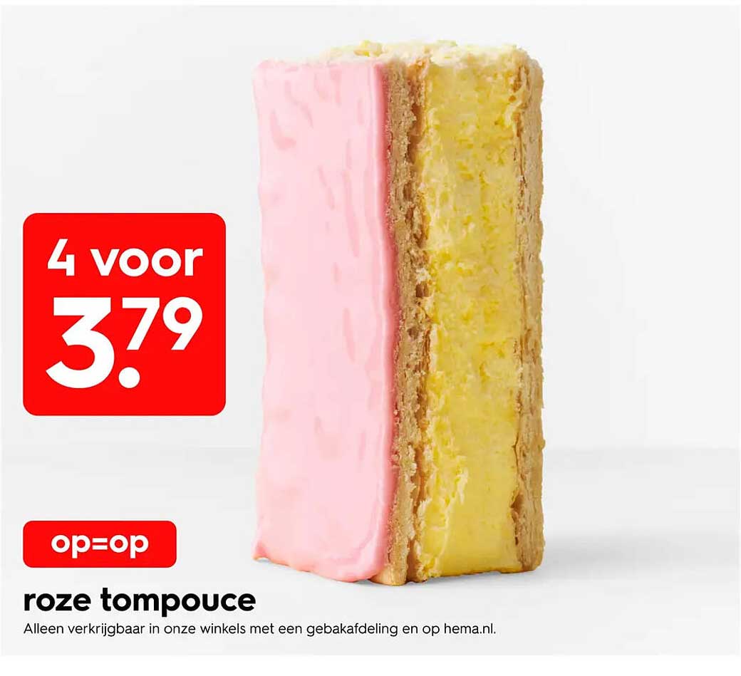 roze tompouce op=op