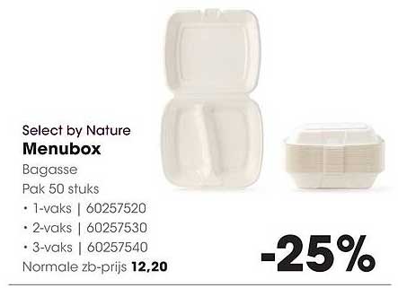 Select by Nature Menubox Bagasse Pak 50 stuks