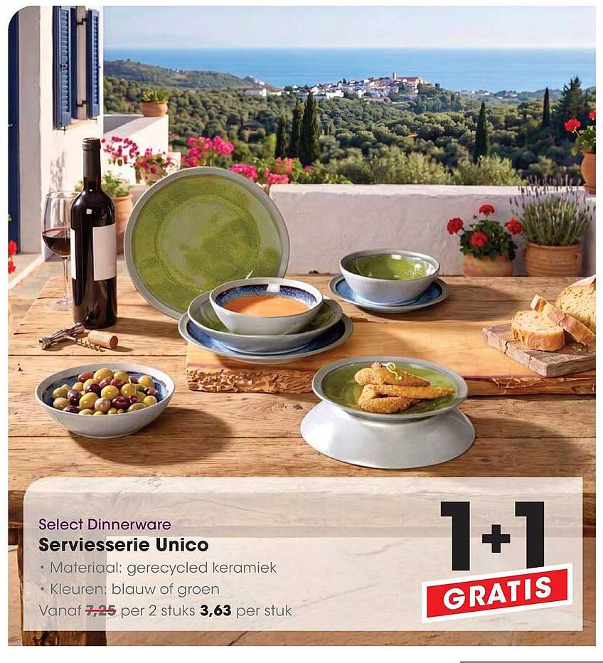 Serviesserie Unico 1+1 GRATIS