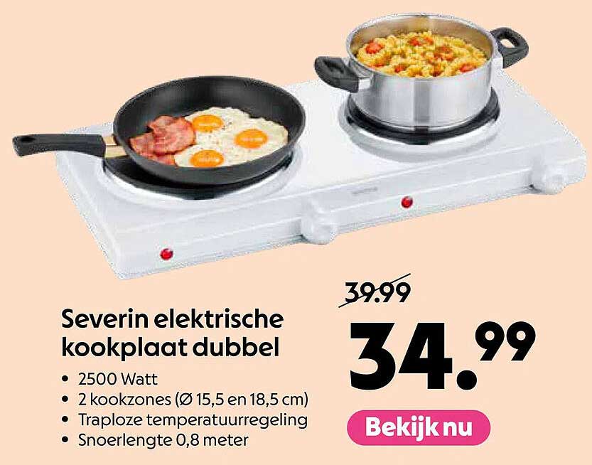 Severin elektrische kookplaat dubbel