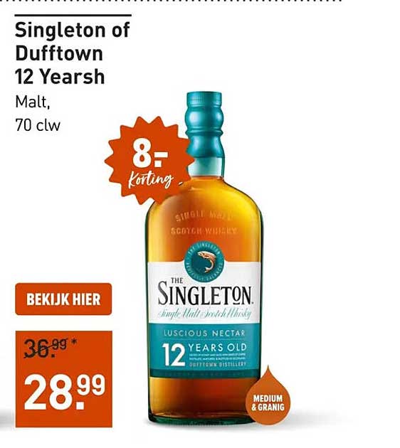 Singleton of Dufftown 12 Yearsh Malt, 70 clw