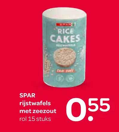 SPAR rijstwafels met zeezout rol 15 stuks
