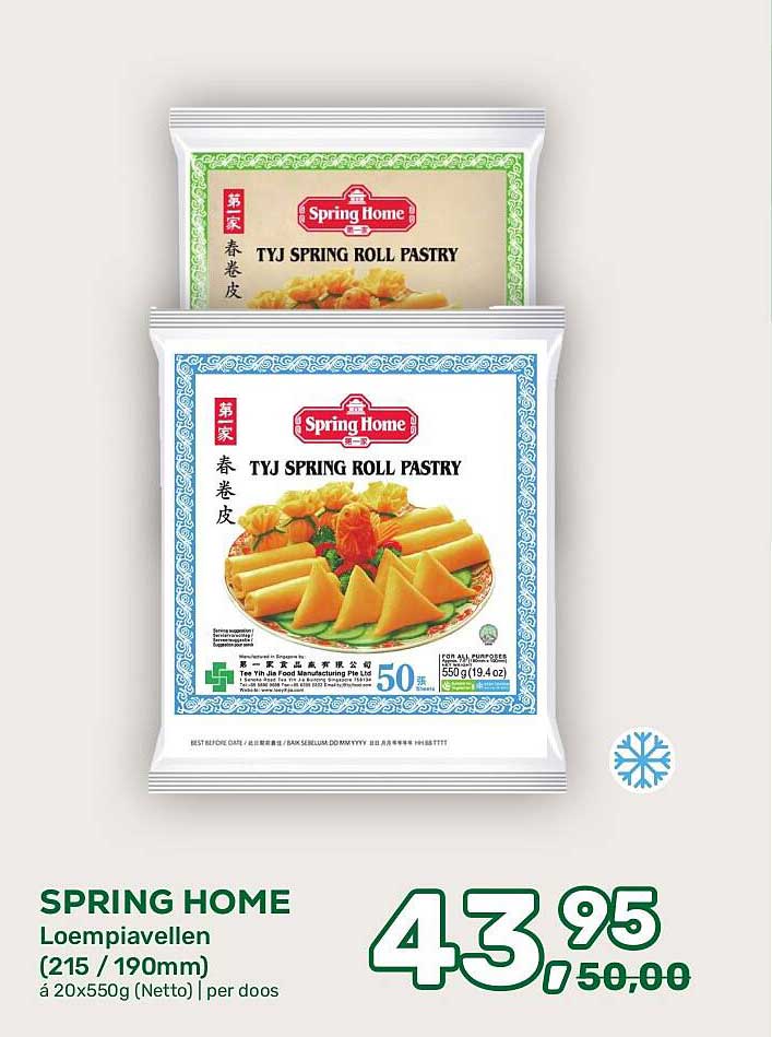 SPRING HOME Loempiavellen (215 / 190mm) á 20x550g (Netto) | per doos