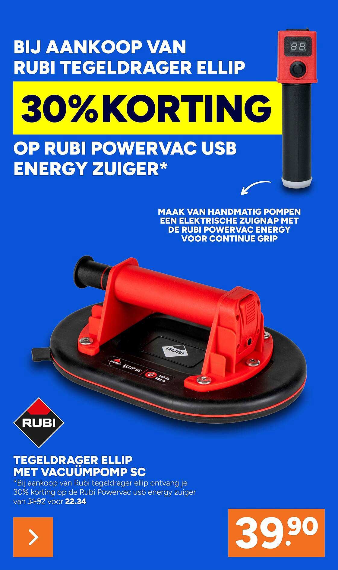 Tegeldrager Ellip met vacuümpomp SC