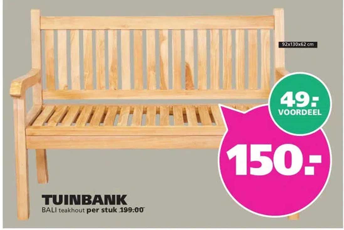 TUINBANK BALI teakhout per stuk