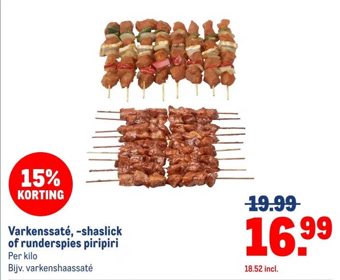 Varkenssaté, -shaslick of runderspies piripiri