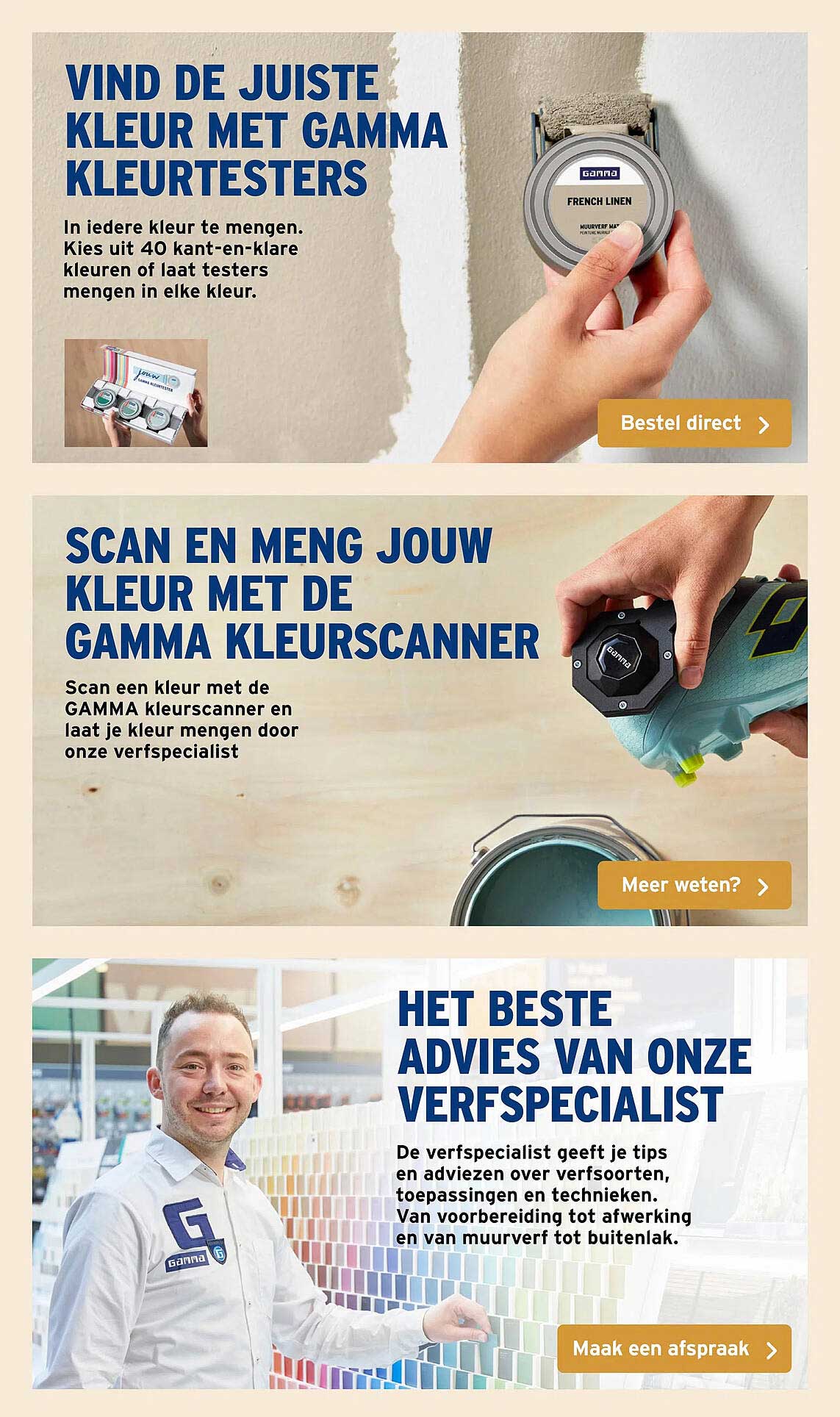Vind de juiste kleur met GAMMA kleurtesters