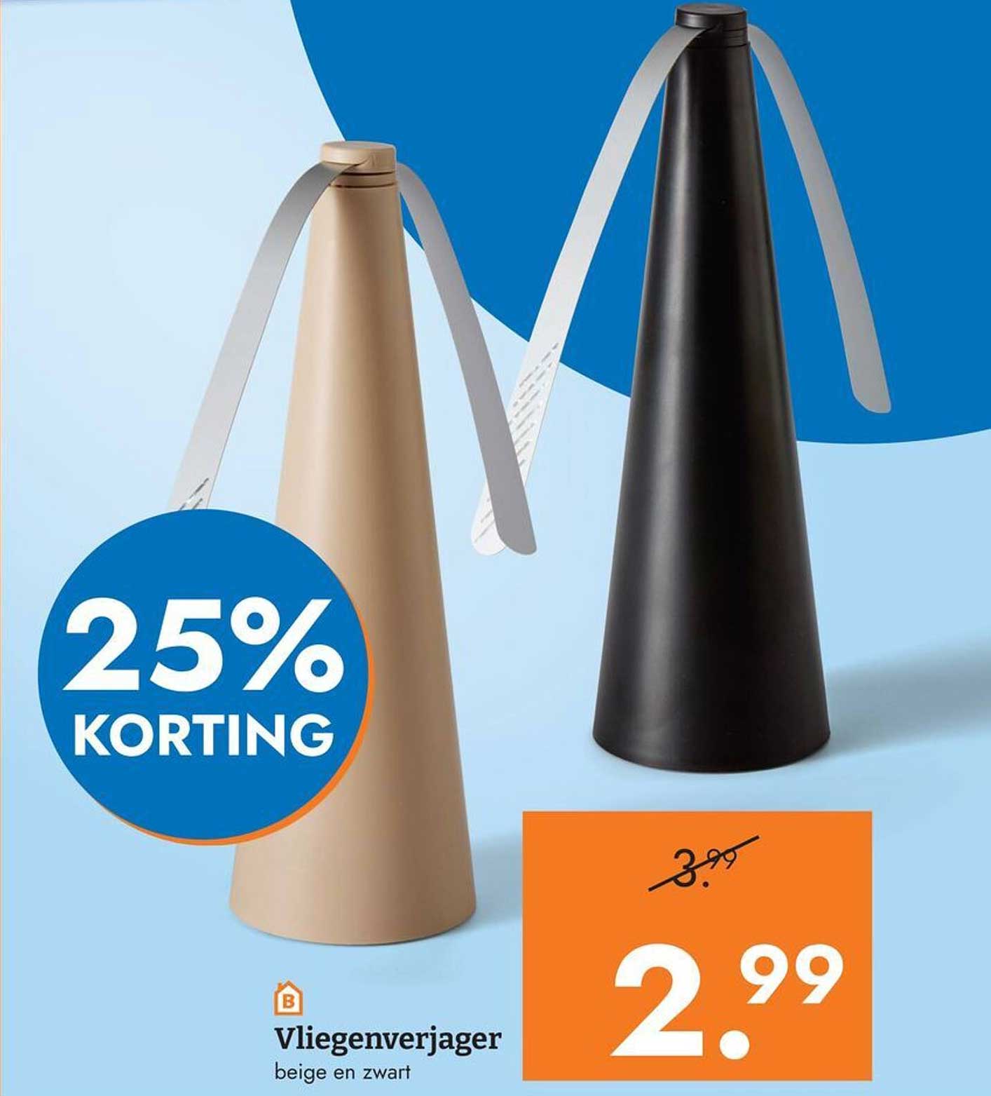 Vliegenverjager beige en zwart 25% KORTING
