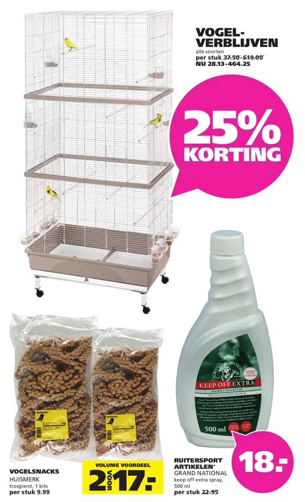 VOGEL-VERBLIJVEN 25% KORTING