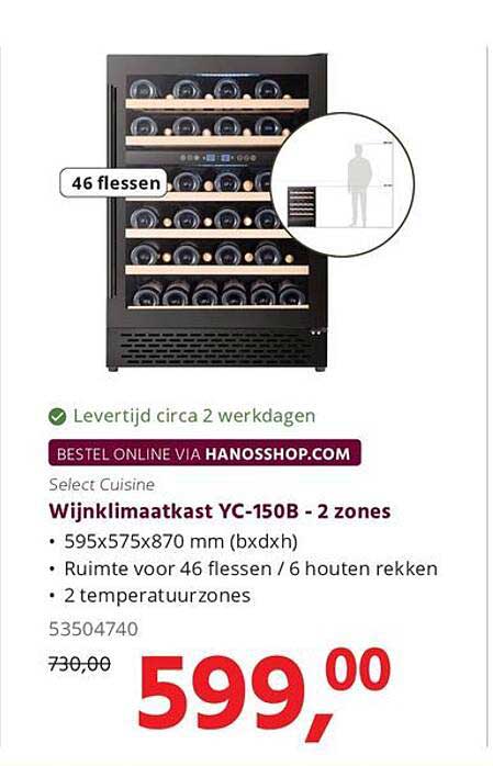 Wijnklimaatkast YC-150B - 2 zones