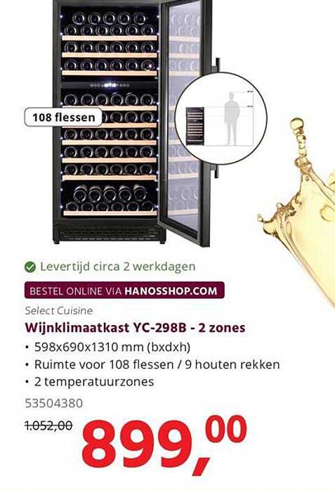 Wijnklimaatkast YC-298B - 2 zones