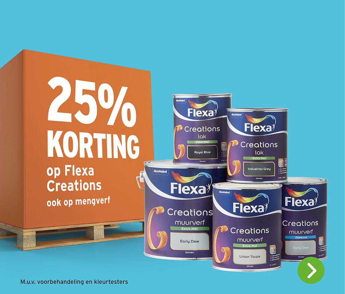 25% KORTING op Flexa Creations ook op mengverf