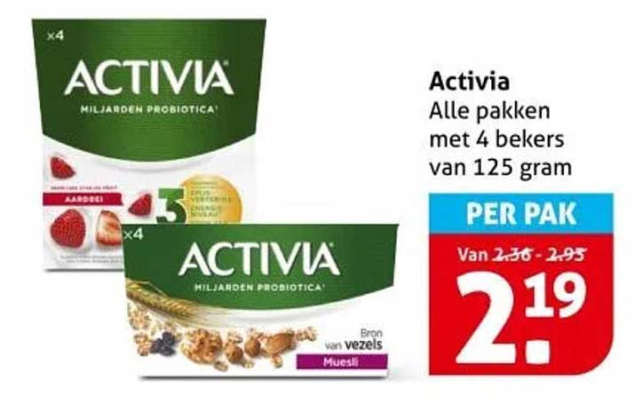 Activia - Alle pakken met 4 bekers van 125 gram