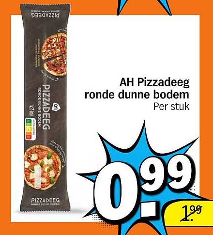 AH Pizzadeeg ronde dunne bodem Per stuk