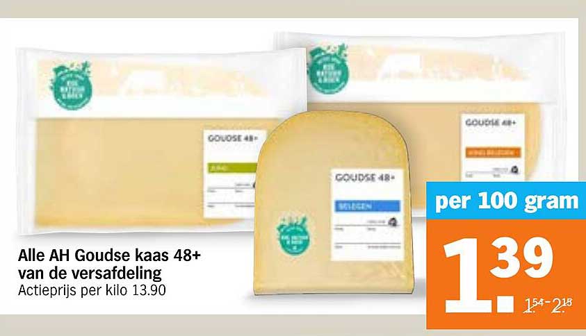 Alle AH Goudse kaas 48+ van de versafdeling