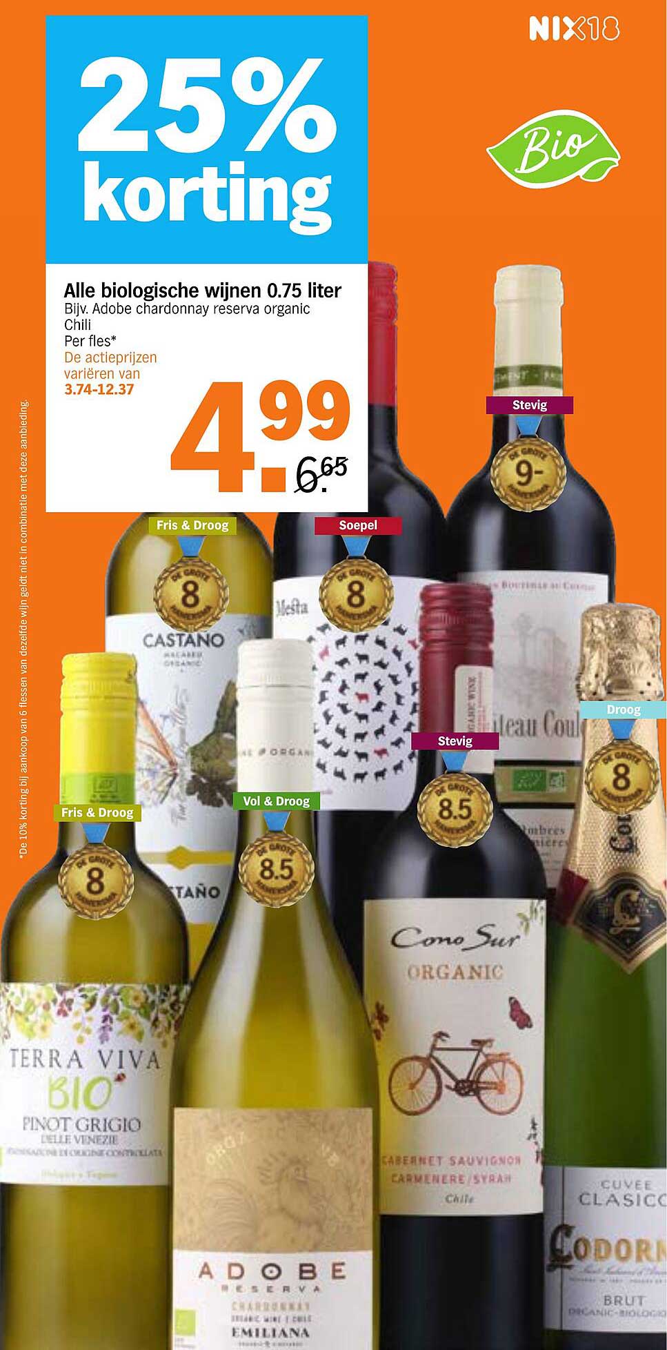 Alle biologische wijnen 0.75 liter - 25% korting