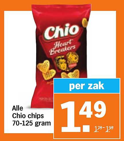 Alle Chio chips 70-125 gram