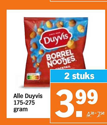 Alle Duyvis Borrelnootjes 175-275 gram