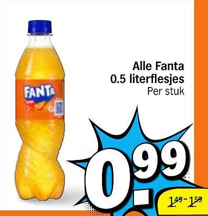 Alle Fanta 0.5 literflesjes