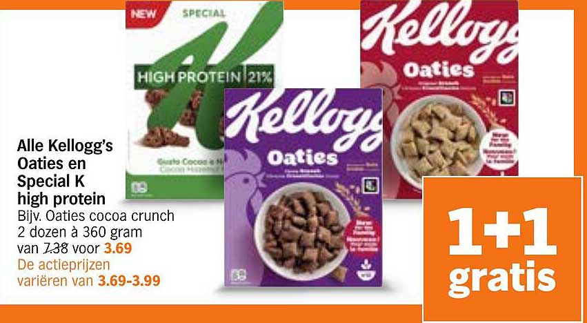 Alle Kellogg’s Oaties en Special K high protein