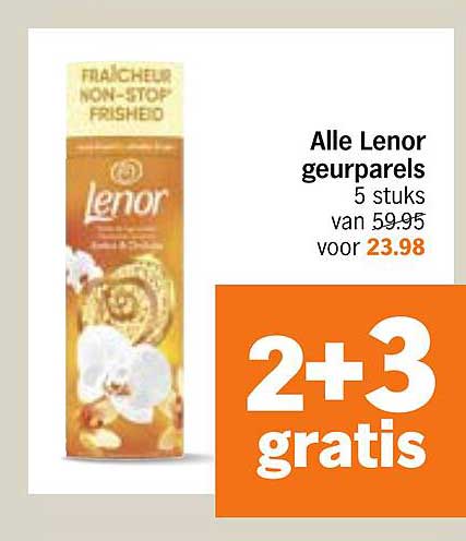 Alle Lenor geurparels 5 stuks van 59.95 voor 23.98