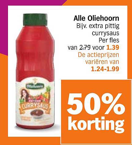 Alle Oliehoorn Bijv. extra pittig curryutsaus
