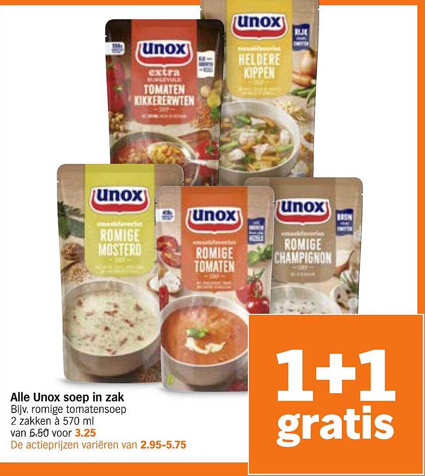 Alle Unox soep in zak