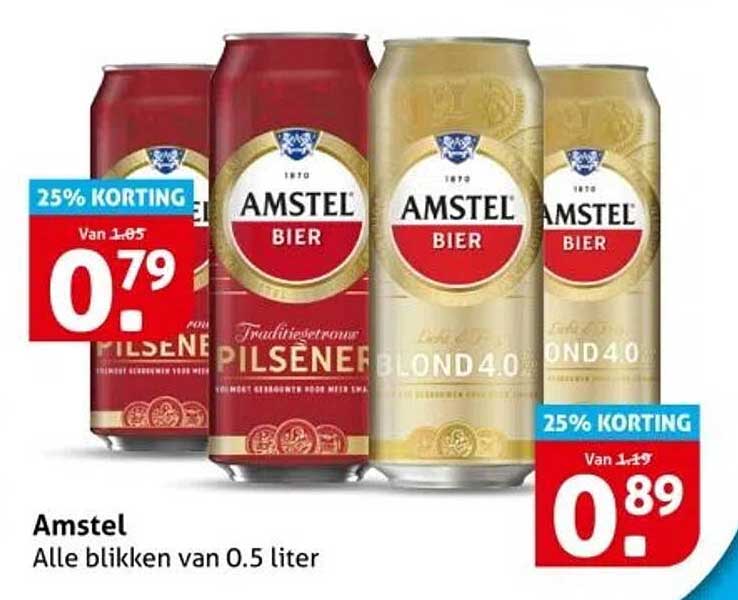 Amstel Bier - Alle blikken van 0.5 liter