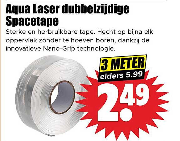 Aqua Laser dubbelzijdige Spacetape