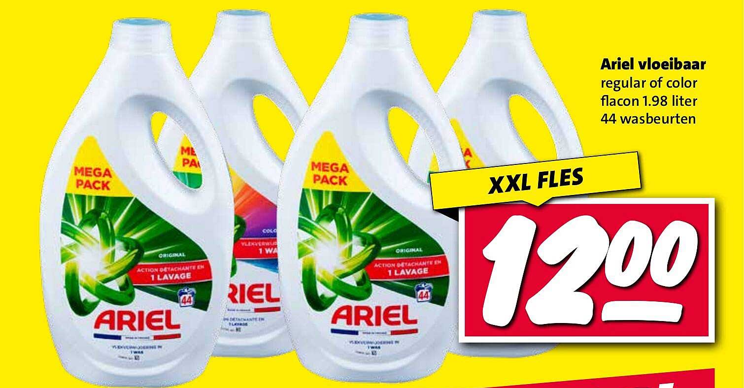 Ariel vloeibaar regular of color flacon 1.98 liter 44 wasbeurten