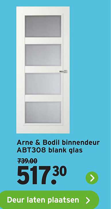 Arne & Bodil binnendeur ABT308 blank glas