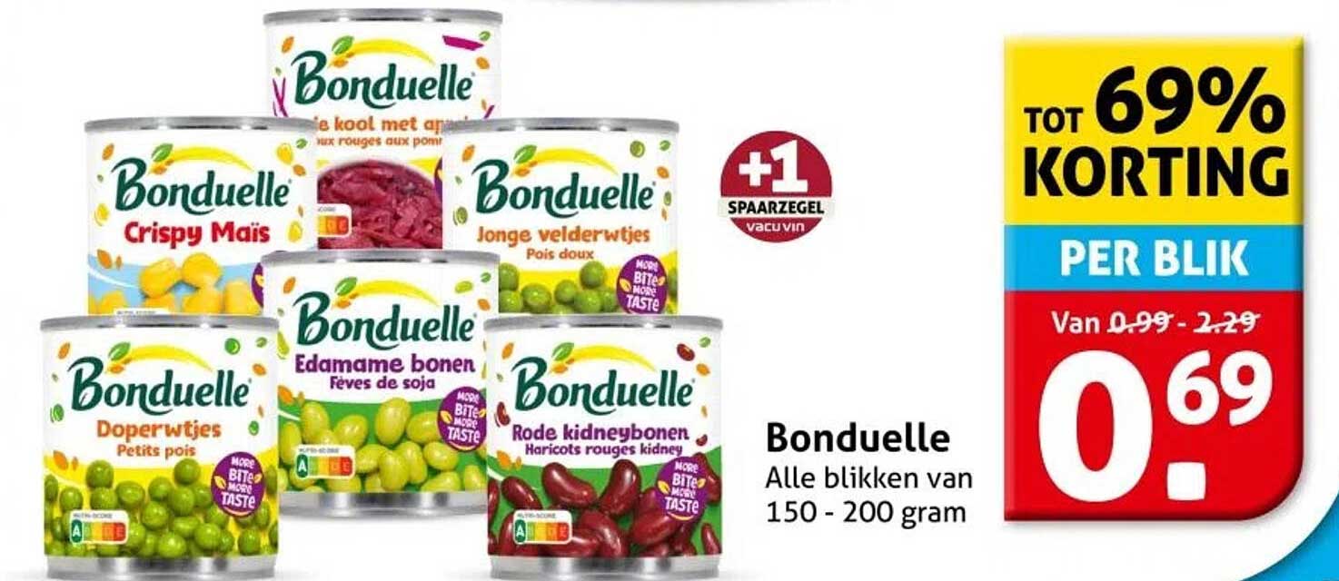Bonduelle - Alle blikken van 150 - 200 gram