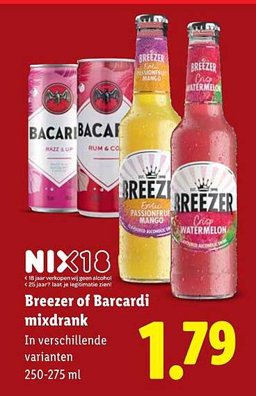 Breezer of Barcadi mixdrank