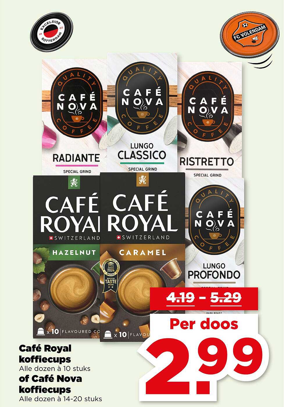 Café Royal koffiecups Alle dozen à 10 stuks of Café Nova koffiecups Alle dozen à 14-20 stuks