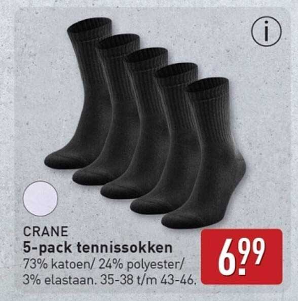 CRANE 5-pack tennissokken