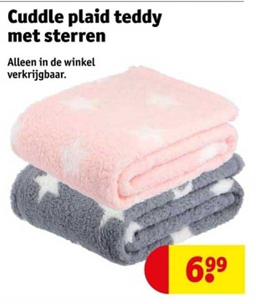 Cuddle plaid teddy met sterren