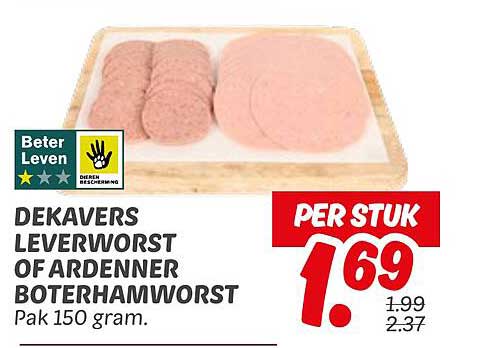 DEKAVERS LEVERWORST OF ARDENNER BOTERHAMWORST